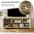 thumbnail image 4 of Fluted TV Stand for TVs up to 65'',Mid Century Modern Entertainment Center with Adjustable Shelves, Wood Media TV Console Cabinet with Fluted Doors for Living Roon Bedroom Natural LTV90Y, 4 of 7