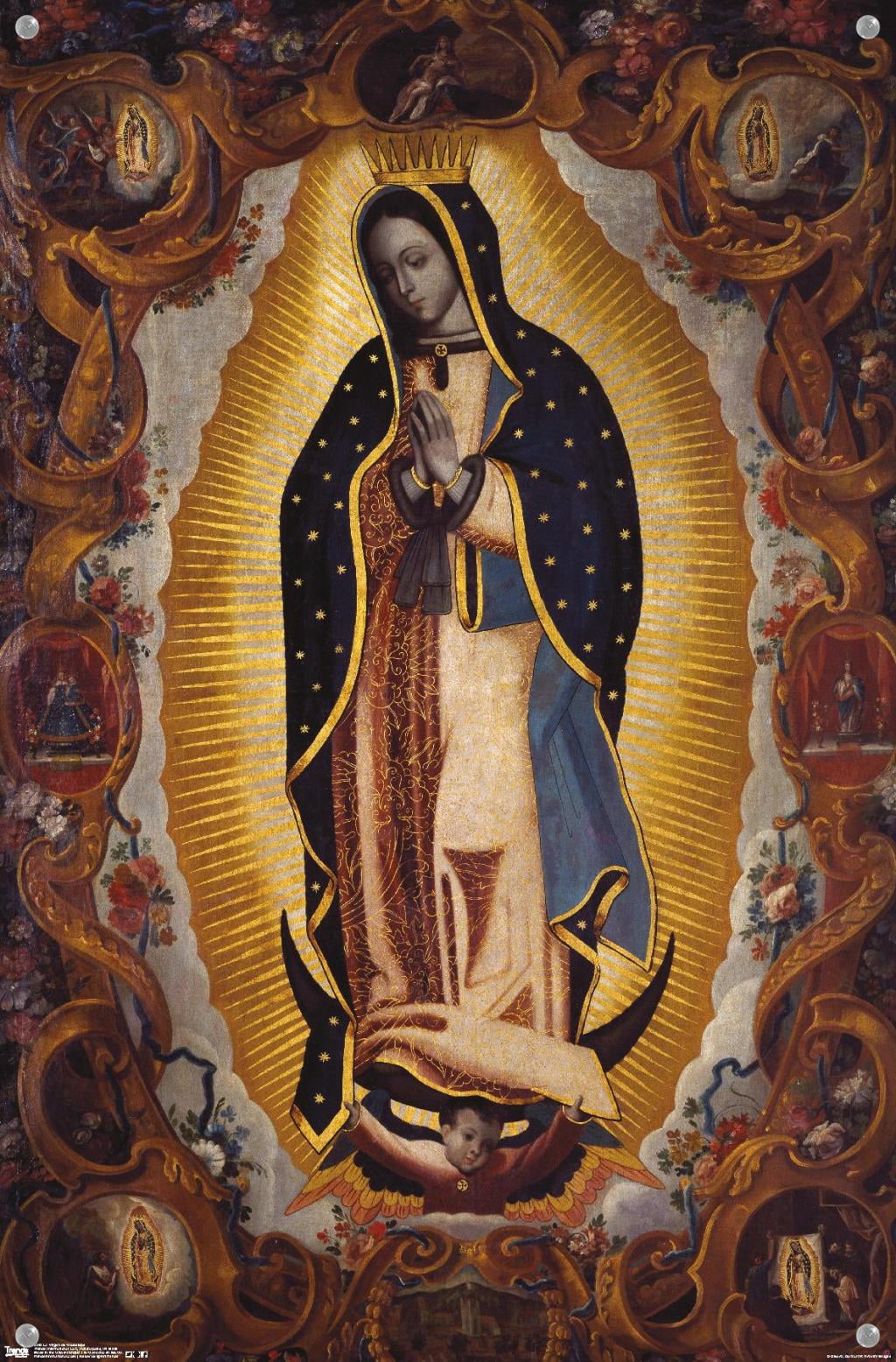 La Virgen De Guadalupe Wall Poster with Push Pins, 14.725" x 22.375"