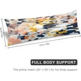 thumbnail image 2 of Abstract Painting in Modern Fresh Colors Navy, Orange, Pink, Cream, White, and Gold Body Pillow Cover Soft Long Pillow Case Protector with Zipper Large Cushion Covers Farmhouse Decorative Bedding for, 2 of 6