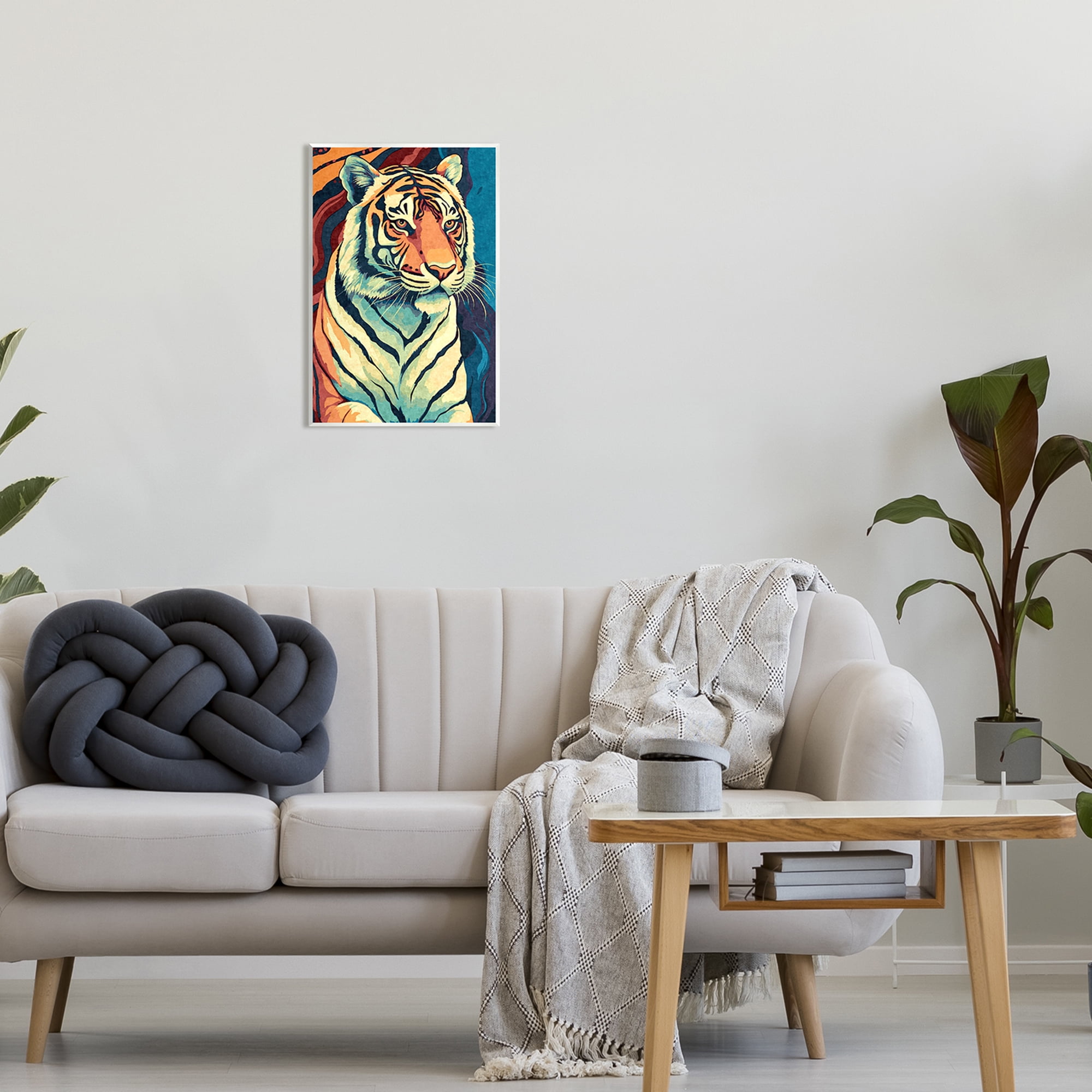 Stupell Industries Wild Tiger Painting Animals & Insects Painting Unframed Art Print Wall Art, 13 x 19