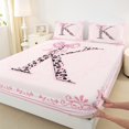 thumbnail image 3 of Castle Fairy Alphabet Bowknot 4-Piece Full Size Sheets,Cheetah Print Bed Sheets,Black Pink Lightweight Sheet Sets,Microfiber Girls Bedroom Decor, 3 of 7