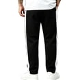 thumbnail image 4 of MXALUOB Men's Track Pants Side Striped Athletic Open Bottom Trousers Drawstring Elastic Waist Straight Leg Fashion Pant for Training Gym, 4 of 5