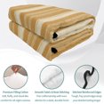 thumbnail image 4 of Quilts Queen Size, Orange Stripes Soft Comforter Bedding Set for Bed, Farmhouse Vertical Striped Vintage Lightweight Quilted Bedspread with Pillow Cover(2 Pieces) for All Season, 90x96 Inch, 4 of 9