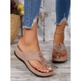 thumbnail image 3 of 2023 Fashionable And Comfortable Pink Flower Design Ladies' Wedge Heel Thick Bottom Flip Flops, 3 of 5