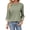 Grey Green, variant on MOSHU Womens Tops 3/4 Length Sleeve Crew Neck Shirts with Ribbed Cuffs Summer Casual Blouses