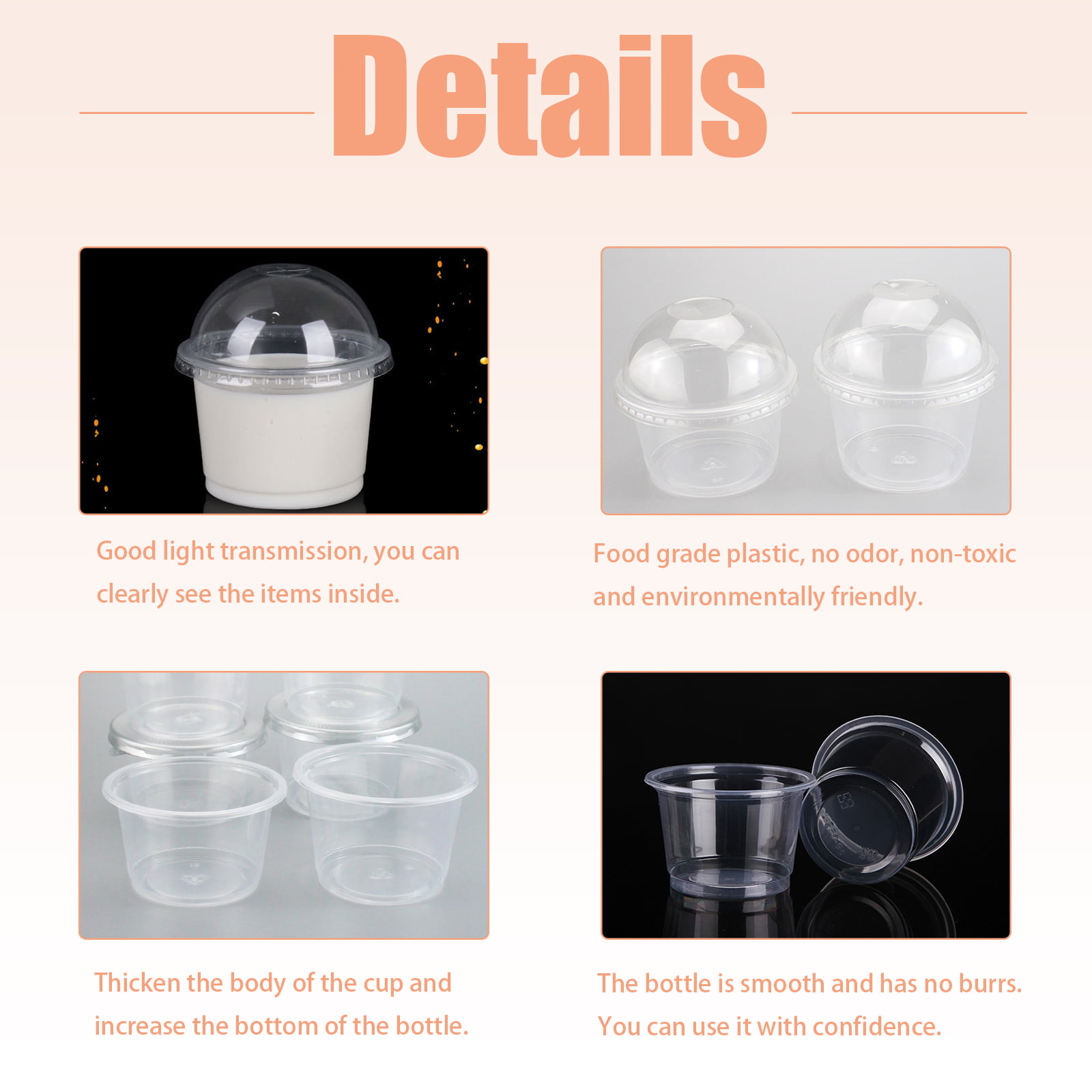OTOR 8oz HotCold Disposable Plastic Cups with Dome Guinea