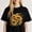 Black-3, variant on Pug Mom Printing T Shirt Sunflower Design Tee