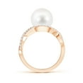 thumbnail image 2 of ANGARA Freshwater Cultured Pearl Infinity Ring with Diamonds in 14K Rose Gold for Women | June Birthstone, Birthday, Anniversary, Jewelry Gift for Women | Pearl Ring, 2 of 5