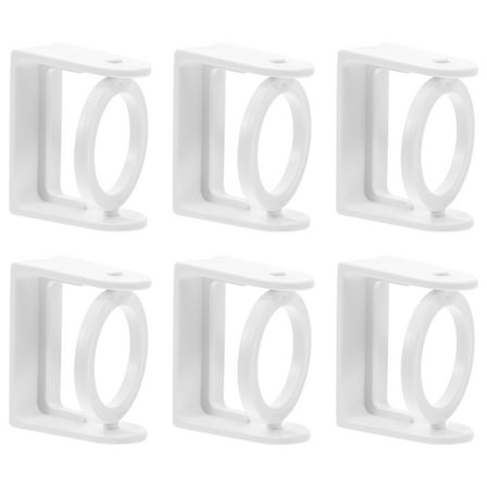 Masteelf 6 Pcs Curtain Rod Holder Hooks Self-Adhesive Curtain Rod Bracket No Drill Curtain Hangers Rotatable Curtain Rod Holder Curtain Pole Wall Brackets For Home Bathroom Kitchen