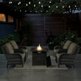 thumbnail image 2 of PARKWELL 5 Pieces Patio Furniture 4-Seat Outdoor Conversation Set with 30" 2 in 1 Propane Fire Pit Table and Deep Seat Lounge Accent Armchairs,Gray Wicker and Gray Cushions, 2 of 9