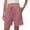 Pink 2, variant on Yubnlvae High Waist Tie Shorts - Women's Summer Casual Drawstring Shorts with Pockets, Comfortable Loose Fit Bermuda Length (A | L)