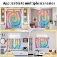 thumbnail image 6 of Colorful Tie Dye Kitchen Curtains Short 54 Inch Length, Rainbow Ombre Abstract Pattern Art Grommet Top Bedroom Living Room Curtains, Light Filtering Cafe Curtain Drapes 2 Panels Set 84''x54'', 6 of 9
