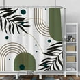 thumbnail image 2 of Mid Century Boho Shower Curtain Botanical Abstract Green Leaf Shower Curtain for Bathroom Hostel Hotel Cubicle Bathtub Decor Durable Waterproof Curtain for Bathroom with Hooks 72x72 Inches, 2 of 6