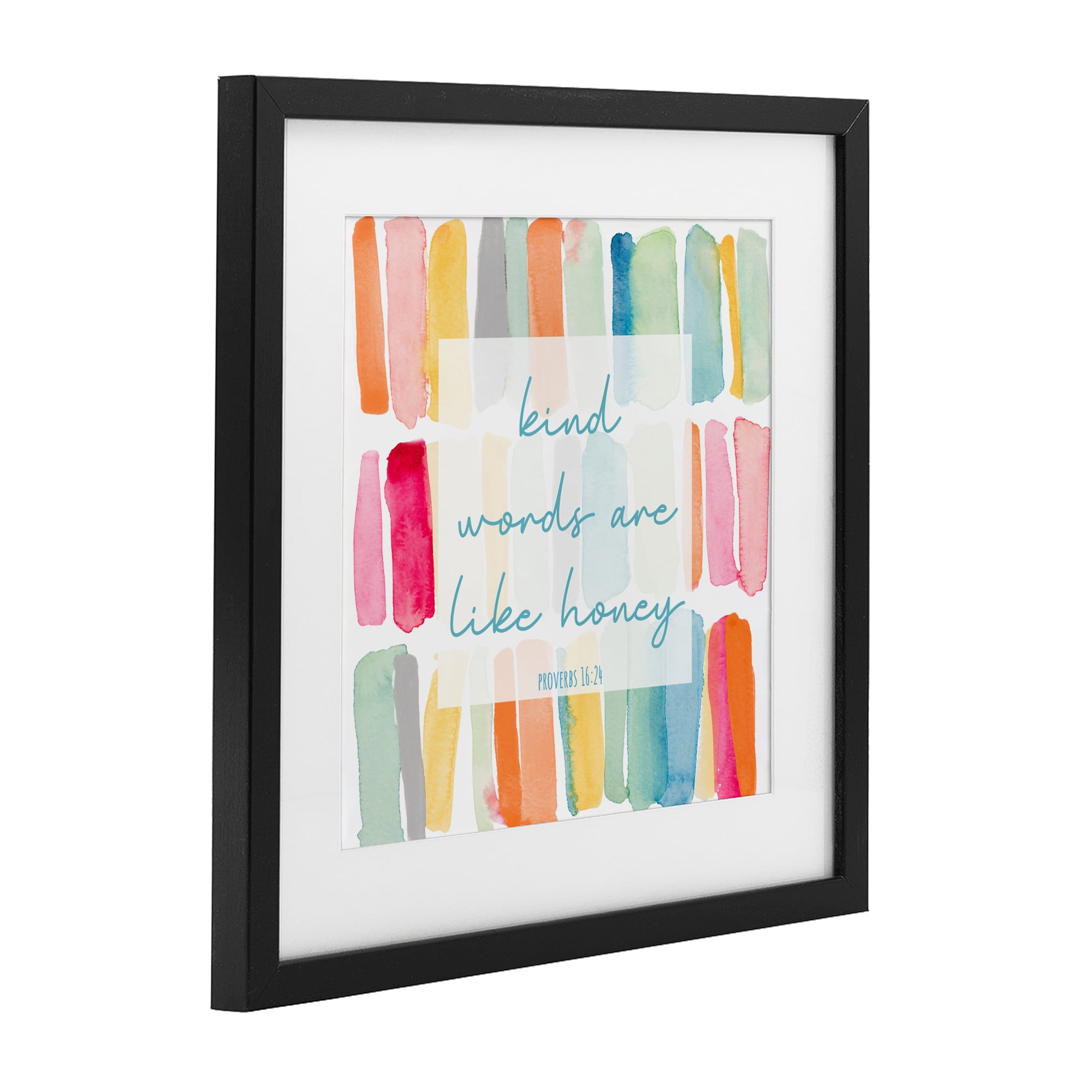 Stupell Industries Kind Words Are Like Honey Black Framed Print Under Glass, design by Lanie Loreth