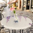 thumbnail image 6 of Wisteria Round Tablecloth for 36-44 Inch Tables,Fitted Table Cover with Elastic Edge,Spring Purple Flowers Butterflies Vintage Beige Waterproof Outdoor Table Cloth Protector for Patio Garden Dinner, 6 of 9