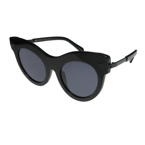 New Karen Walker Miss Lark Womens/Ladies Cat Eye Full-Rim 100% UVA & UVB Black Prestigious Designer Retro Upscale Cat Eye Frame Black Lenses 52-22-145 Sunglasses/Shades