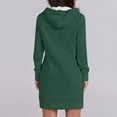 thumbnail image 2 of ameIAEA Sweatshirt Dress Women Long Sleeve Hooded Drawstring Solid Color Mini Dress with Pockets, 2 of 5