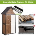 thumbnail image 3 of Sheds Outdoor Storage, Wooden Garden Shed with All Around Strong Metal Frame, Large Tool Shed with Floor and Adjustable Shelves, for Backyard Garden Patio Lawn(Brown), 3 of 9