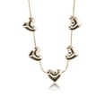 thumbnail image 3 of No Boundaries Gold-Tone Bubble Heart Station Necklace, Women’s, 3 of 5