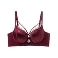 thumbnail image 4 of Telankuip Womens Sheer Mesh Lace Bras Full Coverage No Underwire Unlined See Through Tshirt Bra Fashion Push up Spaghetti Strap Lightweight Breathable Bralettes Red XL, 4 of 4