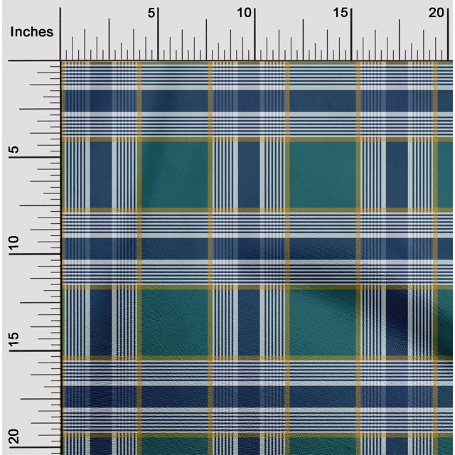 oneOone Viscose Jersey Fabric Madras Check Printed Craft Fabric BTY 60 Inch Wide