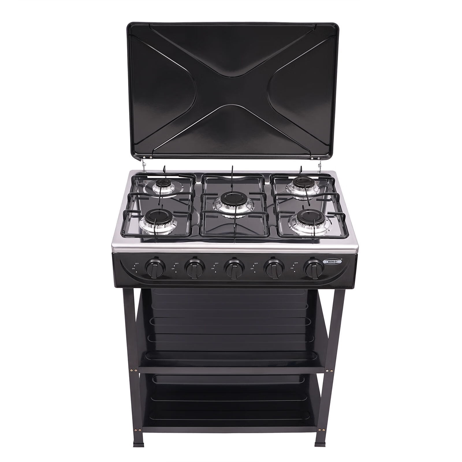 Wuzstar 5 Burners Natural Gas Stove Freestanding Portable Natural Gas Stove for Outdoor Activities Such As Camping, Fishing, Rv Travel,Black