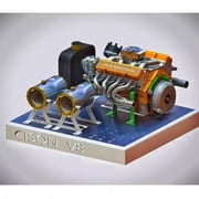 89%-Gasoline Ohv V8 Small-Block Engine Model Kits, Cison V8 Engine Kit Gasoline, V8 Engine Kits, Build Your Own Stem V8 Model Engine for Adults, Mini V8 Model Engine Kit(Orange)