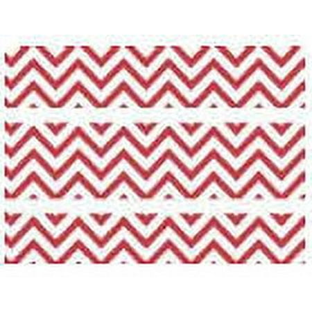 Red and White Chevron Edible Photo Image Cake Border Decoration