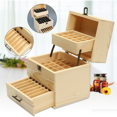- Wooden Essential Oil Storage Box Case Aromatherapy Container Case Organizer, 59/ 32 Slots Christmas Gift