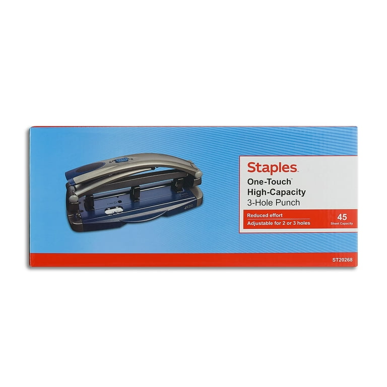 Staples 20268/14824 One-Touch Adjustable 3-Hole Punch 40 Sheet Capacity  678950