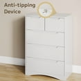 thumbnail image 3 of Asofer 5 Drawers Dresser, Bedroom Chest of Drawers, Sturdy Wood Dresser Organizer Cabinet, Easy Assembly, White, 3 of 5