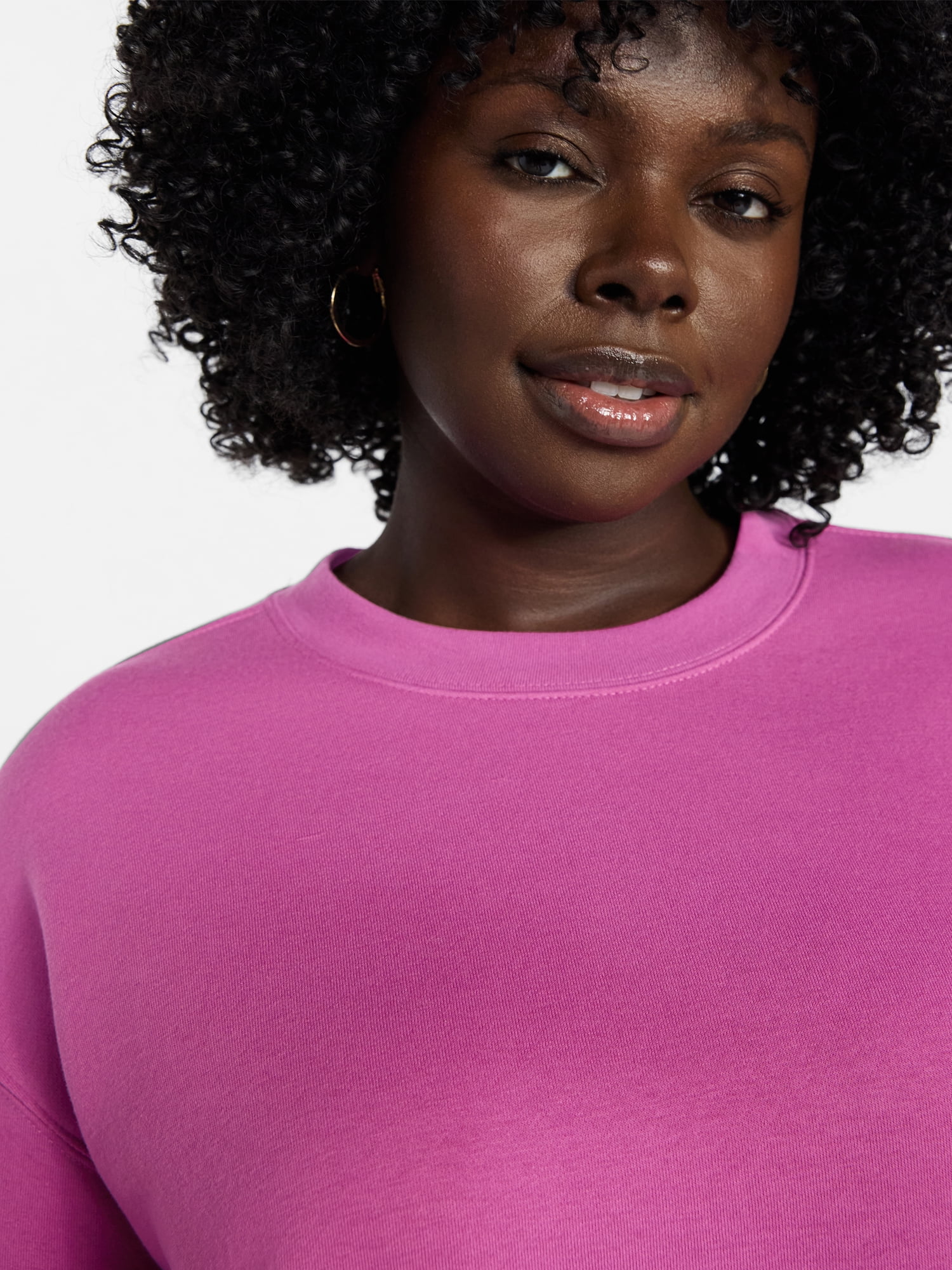 Terra & Sky Women's Plus Size Fleece Sweatshirt with Long Sleeves, Size 0X-5X