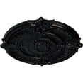 thumbnail image 3 of 53 1/2"OD x 3 1/2"P Attica Acanthus Leaf Ceiling Medallion (Fits Canopies up to 4 5/8"), Hand-Painted Jet Black, 3 of 5