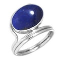 thumbnail image 1 of 925 Sterling Silver Ring For Women Blue Genuine Lapis Lazuli Gemstone Silver Ring September Birthstone Handmade Silver Ring Size 12.5 Cocktail Party Gift For Women Gemstone 925 Silver Jewelry, 1 of 6