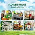 thumbnail image 2 of Mini Flower House Building Set, Creative Garden Playset Toy with LED Light, Build a Greenhouse Model, Great Gift for Friends or Girls (597 Pieces), 2 of 6