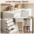 thumbnail image 4 of HOMCOM140 cm Computer Desk with Drawers and Cabinet, White Wood Grain, 4 of 10