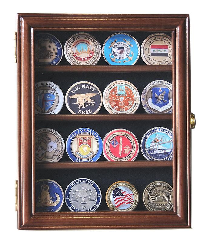 5 Challenge Coin Acrylic Plastic Display Case US MARINES VETERAN PIN UP