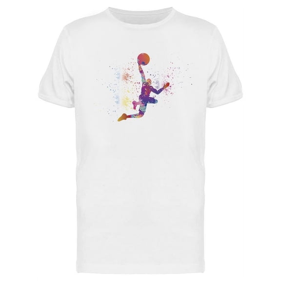 Colorful Basketball Jump T-Shirt Men -Image by Shutterstock, Male 3X-Large