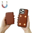 thumbnail image 3 of ELEHOLD Case for iPhone 14 Pro, PU Leather Zipper Detachable Wallet Case with Card Holder & Strap, Compatible with MagSafe Accessories,Brown, 3 of 5