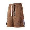 thumbnail image 4 of Zylanna Men's Cargo Shorts with Multi-Pocket, Breathable Relaxed Fit Elastic Waist Casual Outdoor Hiking Shorts for Men Brown, 4 of 6