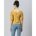 thumbnail image 2 of MoomayaWomens PrintedV-Neck Viscose Top,Puff Sleeves, Lightweight, Chic Summer Blouse Top, 2 of 8