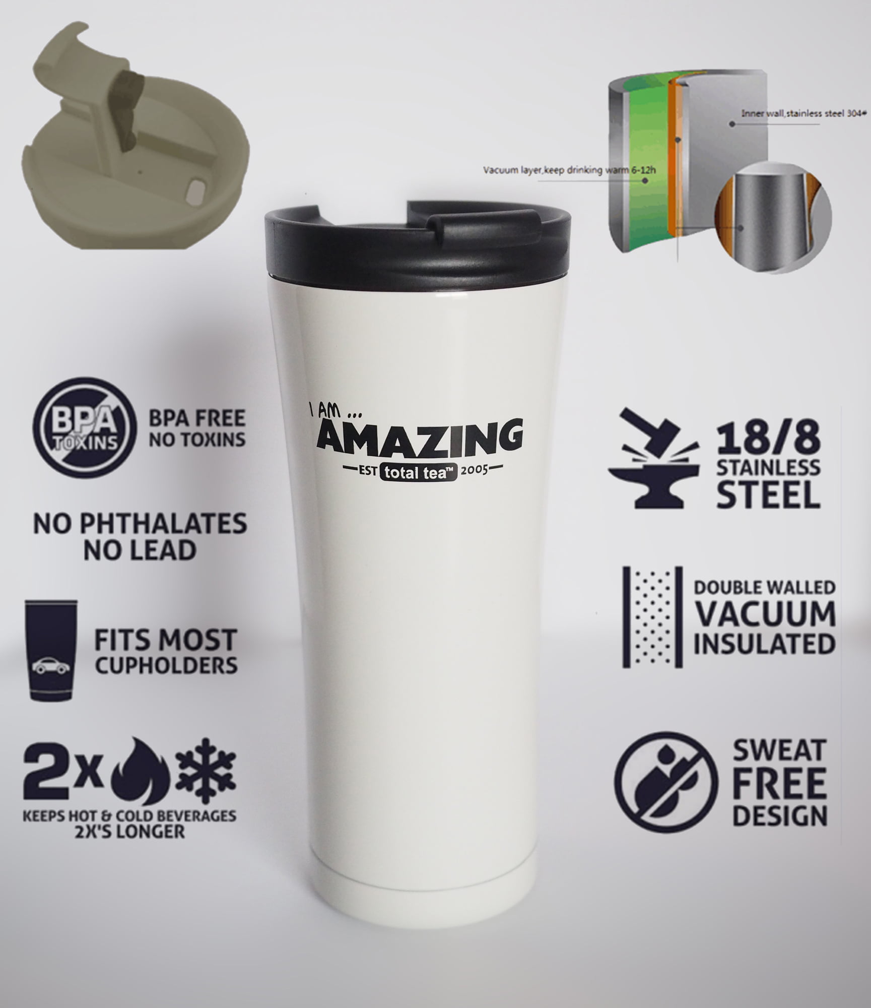 Përka® Insulated Spill-Proof Mug (17 oz) - Tumblers with Logo - Q456665 QI