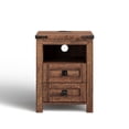 thumbnail image 7 of KeyWhat Farmhouse Nightstand with Charging Station for Bedroom, 2-Drawer Rustic End Tables for Living Room, Reclaimed Brown, 7 of 7