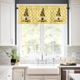 thumbnail image 3 of 3 Piece Gnome Sunflower Bee Kitchen Curtains, Tier and Valance Rod Pocket Window Curtains Set Vintage Farm Yellow Plaid Cafe Curtains for Kitchen Valances Window Treatment 54X18in+27x24in×2, 3 of 5