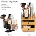 thumbnail image 2 of Office Desktop Organizer Bamboo Countertop Storage Shelf with 2 Drawers for Office Supplies, 2 of 3
