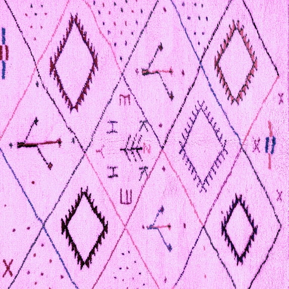 Ahgly Company Indoor Square Solid Purple Modern Area Rugs, 6' Square