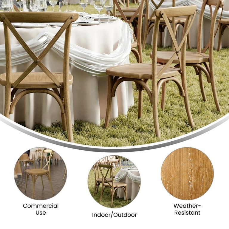 Flash Furniture Commercial Chestnut Indoor/Outdoor Wood Look