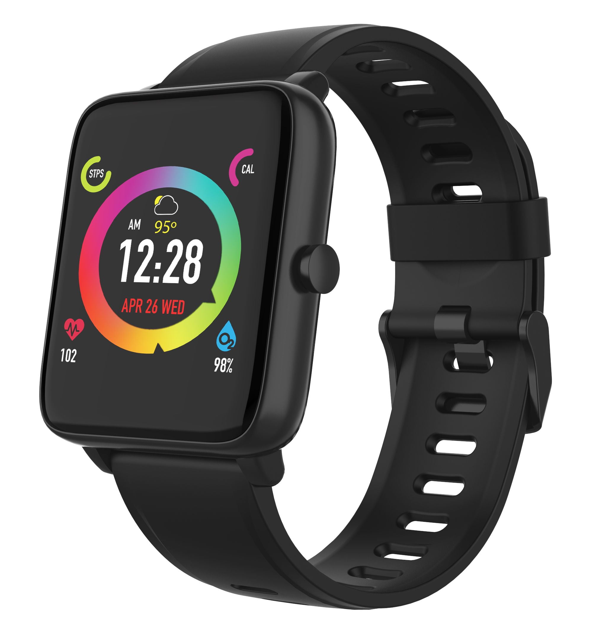 3Plus Vibe Lite Smartwatch (Black) with Heart Rate/Blood Oxygen/ Sleep Monitor/ Notifications/Assisted GPS/ Workout Tracker/ Water Resistant/ iOS & Android Compatible