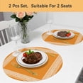 thumbnail image 5 of Orange Greek Key Round 15 Inch Placemats Set of 2, White Greece Ancient Farmhouse Geo HeatResistant Non Slip Place Mats for Dining Table, Wipeable Braided Kitchen Table Mats for Housewarming, 5 of 9