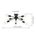 thumbnail image 2 of Modern 8 Light Sputnik Chandelier Light Fixtures Black Semi Flush Mount Ceiling Lighting Industrial Vintage -Century Starburst Style Ceiling Lamp for Bedroom Dining Room Kitchen Foyer, 2 of 4